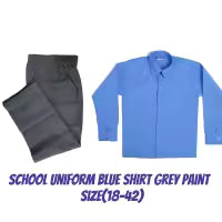 government school uniform for boys blue shirt grey paint sizes available 18 to 42 No Ratings